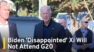 Biden Says He's 'Disappointed' Xi Will Not Attend G20 | TaiwanPlus News