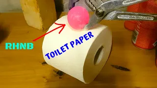 1000 Degree RED HOT Nickel Ball vs Toilet Paper