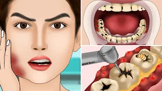 ASMR Molar Tooth Caries Removal so Satisfying part3 | Dental Care Animation | 어금니 우식증 제거 너무 만족