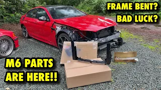 Rebuilding A 2018 BMW M6 From Copart! FRONT END COMING TOGETHER! (Part 4)