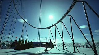 I made a roller coaster in Planet Coaster that people barely survive