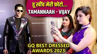 Adorable Moment |Tamannaah Clicks Vijay's Photo As He Poses On The GQ Best Dressed Awards Red Carpet