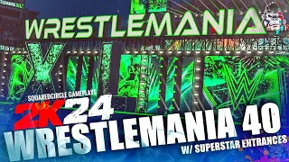 Wrestlemania 40 2024 Modded Arena w/ Entrances Ft Roman Reigns, CM Punk | New WWE 2K24 Mods