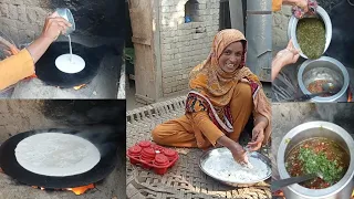 chawal ki roti 😄 recipe | sarson ka saag chawal ki roti | traditional food | pak village family