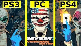 PayDay 2: CrimeWave Edition – PS3 vs PC vs PS4 Graphics Comparison [60fps]