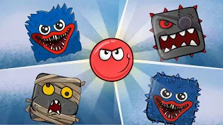 Red Ball 4 Fusion Battle | Red Ball Vs All Boss (Pirate Boss, Mummy Boss, Poppy Playtime)