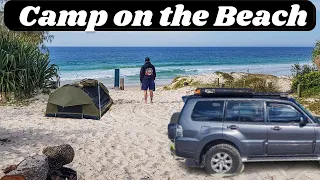 Bribie Island Camping | Ocean Beach Camping Site Tour, 4x4 Driving & Forts | Queensland, Australia