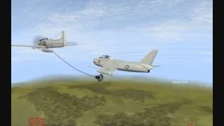 IL2: A-1H Skyraider Tanker refuelling an FJ-3M Fury (Sabre)