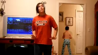 Smack that- ORIGINAL! (Little brother video bombs sister)