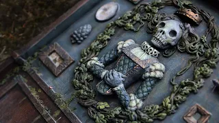 Sculpting Time-Lapse Haunted House using Polymer Clay & Wood Diorama