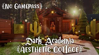 No Gamepass Dark Academia Aesthetic Starter Cottage Speedbuild and Tour - iTapixca Builds
