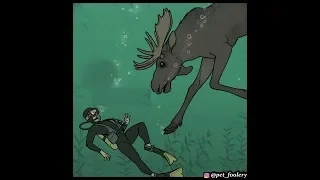 Underwater Moose Attack! (Adorable Animal Comics) By Pet Foolery wmv