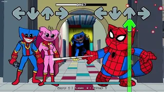 Spider Huggy & Spider Kissy Vs Spider Turning Red (New Characters) // FNF New Mod x Poppy Playtime