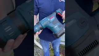 Driving a ground rod with a rotary hammer drill!