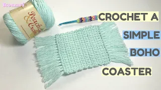 How to Crochet a Simple Boho Coaster, Beginner Friendly