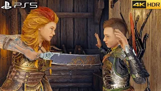 Atreus meets Thor's daughter (Thrud) Scene - God Of War Ragnarok [4K 60FPS HDR]