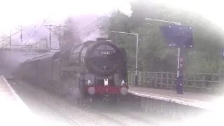 Shouting at the rain - angry Olllie is back. 70013 Oliver Cromwell.