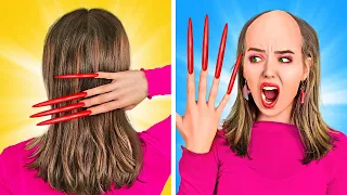 CRAZY Beauty Struggles - SQUID GAME in Real Life | Problems with LONG Nails and Hair by La La Life