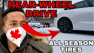 Tesla Model 3 Standard Range Plus | Can Rear Wheel Drive Handle Snow In Canada? VLOG 7