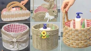 Super Useful out of Waste Material ! 5 Jute Craft Ideas: Baskets, Box..