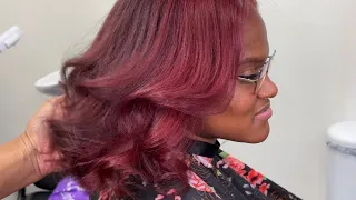 Two Toned Red Hair Color Touch up Using Redken Flash Lift and Redken Shades EQ | Cassandra Olivia