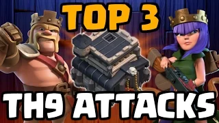 Top 3 Best TH9 Attack Strategies for War 2017 | 3 Star Attacks | Clash of Clans