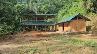 Full video of building a wooden house in the forest