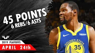 Kevin Durant - WCR1 Game 5 - 2019 NBA Playoffs - vs Clippers - 45 Pts, 6 Rebs, 6 Asts