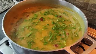 Caldo de Mandioca (Caldo verde) delicioso e rende muito ,  serve até 10 pessoas 😍