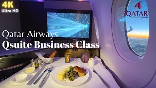 15 hours on World Best Business Class Qatar Airways Qsuite Full Experience