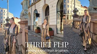 MAKE A SKIRT FROM A CURTAIN WITH ME | THRIFT FLIP