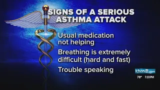 Signs a child is having a severe asthma attack