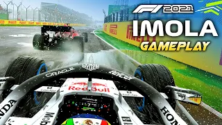 F1 2021 IMOLA MONSOON RAIN RACE GAMEPLAY! RED BULL WHITE DLC ONE-OFF LIVERY!
