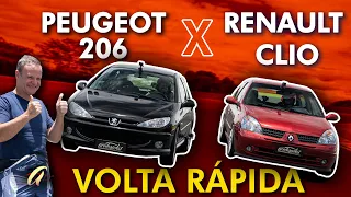 CLIO E 206 NA VOLTA RÁPIDA! Rubinho acelera a clássica dupla francesa dos anos 2000 no Velocitta