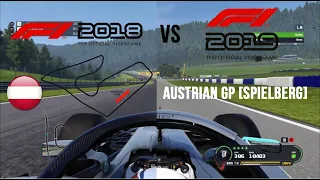 F1 2018 vs F1 2019 Austrian GP Comparison | 1:05