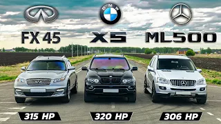 Infiniti FX45 vs BMW X5 4.4  vs Mercedes ML500