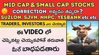 💥Will Mid Cap and Small Cap Stocks Fall? 🤝ఇప్పుడు Market లో ఎం చెయ్యాలి 🔴🟢Stock Market Telugu