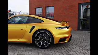 2021 Porsche 911 Turbo S sport design wrapped with energetic yellow (o_o)..