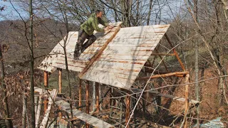 Construction of a house in the forest. Alone. Part 2