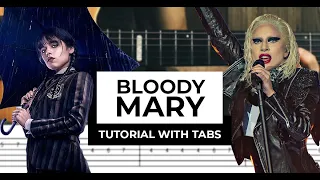 Wednesday Dance | Easy Guitar Tutorial with Tabs | Bloody Mary Sped Up | Lady Gaga Cover