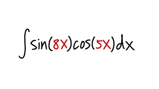 Integral of sin(8x)cos(5x), calculus 2 tutorial