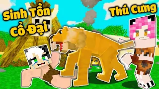 MỀU THỬ THÁCH 24 GIỜ SINH TỒN CỔ ĐẠI TRONG MINECRAFT TẬP 2*REDHOOD CÓ THÚ NUÔI LÀ HỔ RĂNG KIẾM MCPE