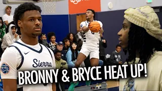 Bronny & Bryce James On The Court Together & Wild Reverse Dunk in front of Polo G!
