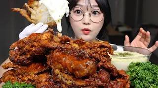 Fried Soft Shell Crabs with Cream Sauce🦀MUKBANG ASMR