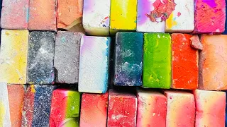 Variety of textures & colors of dyed fresh blocks gym chalk