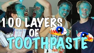 100 LAYERS OF TOOTHPASTE | Sam and Colby