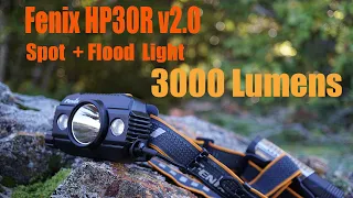 Fenix HP30R v2.0 3000 Lumens Headlamp Spot CW + Flood Light NW - 2x21700 batteries ASMR - Lockreview