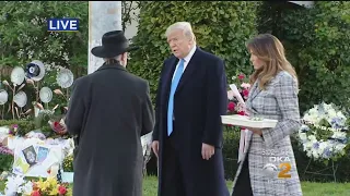 President Trump, Melania Trump Visit Memorial For Synagogue Victims