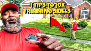 Get the perfect edge on a sidewalk with a string trimmer every time using these tips IN 4K