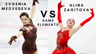 Evgenia MEDVEDEVA vs Alina ZAGITOVA: Jump Comparison